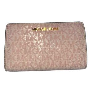 🩷 Michael Kors Pink Signature Print Wallet